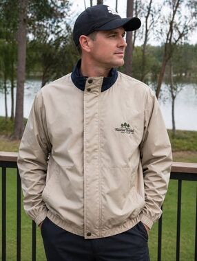 Men’s Page & Tuttle Beige Weather-Resistant Golf Jacket XL